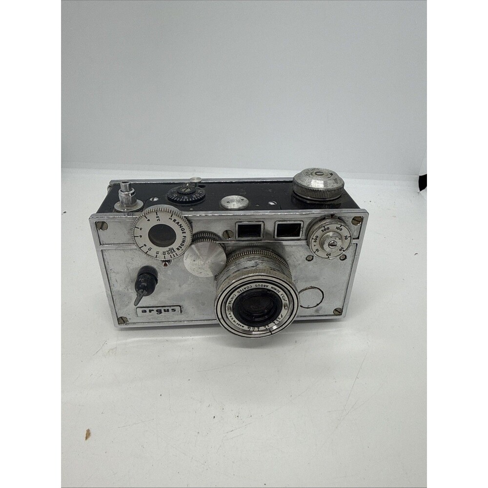 Argus C3 Brick 35mm Rangefinder Camera w/ 50mm F3.5 Cintar Lens VTG Tested